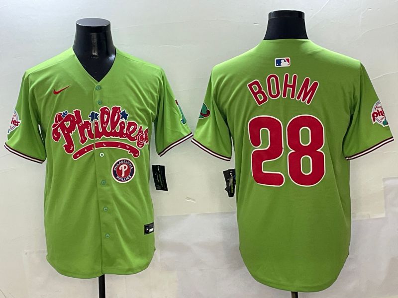Men Philadelphia Phillies #28 Bohm Green Five generations Nike 2025 MLB Jersey style 7